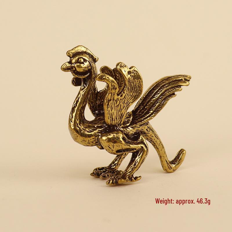 Brass Four Great Divine Beasts Home Decor: Azure Dragon, White Tiger, Vermilion Bird, Black Tortoise