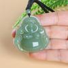 Vynikající náhrdelník z Hetian Jade Maitreya Buddha - Dámský amulet z bílého nefritu s figurkou smějícího se Buddhy.