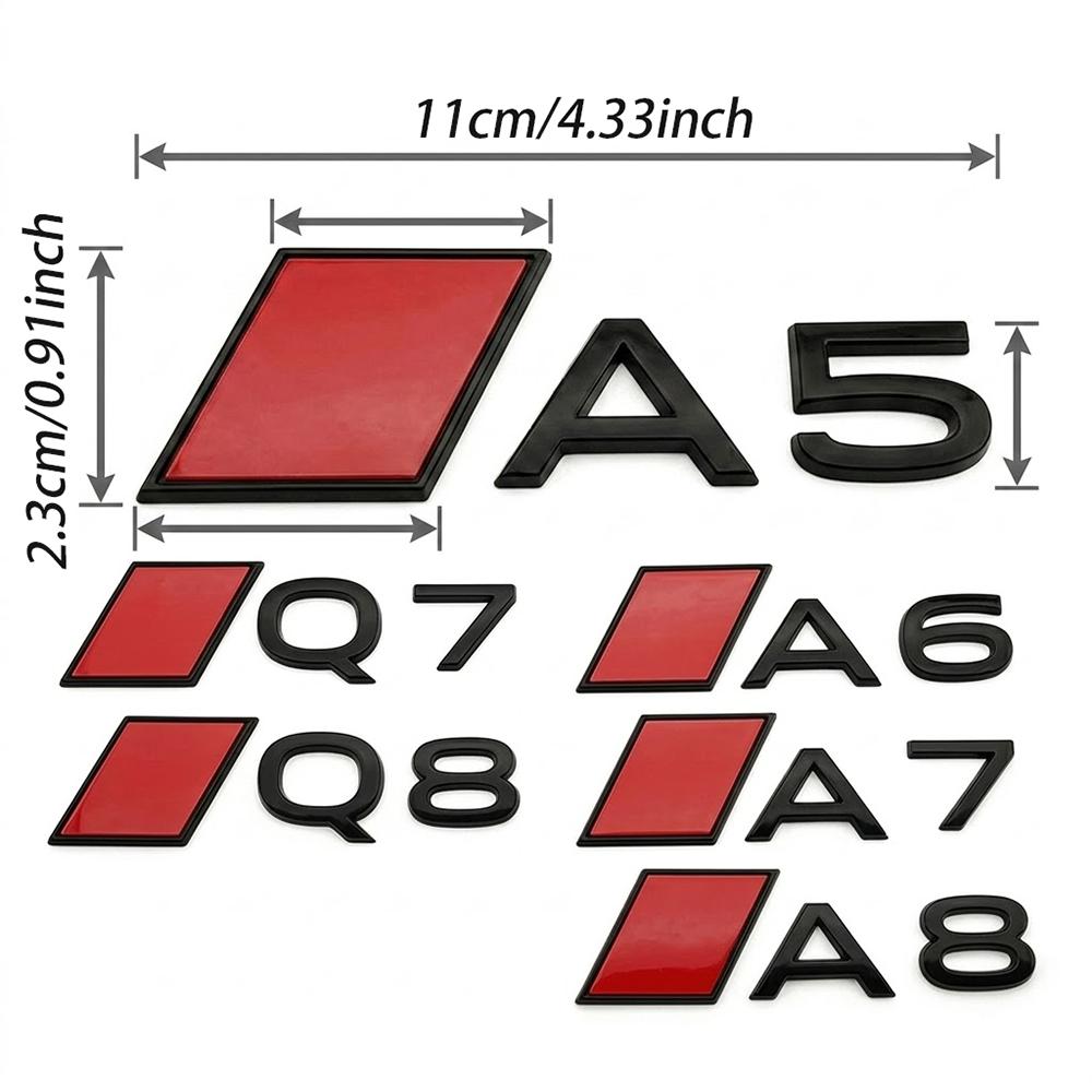 2026 NEW 3D ABS Car Styling logo A3 A4 Q3 Q5 Rear Trunk Badge Emblem Sticker For Audi A3 A4 A5 A6 A7 A8 Q3 Q5 Q7 Q8 Auto Accessories