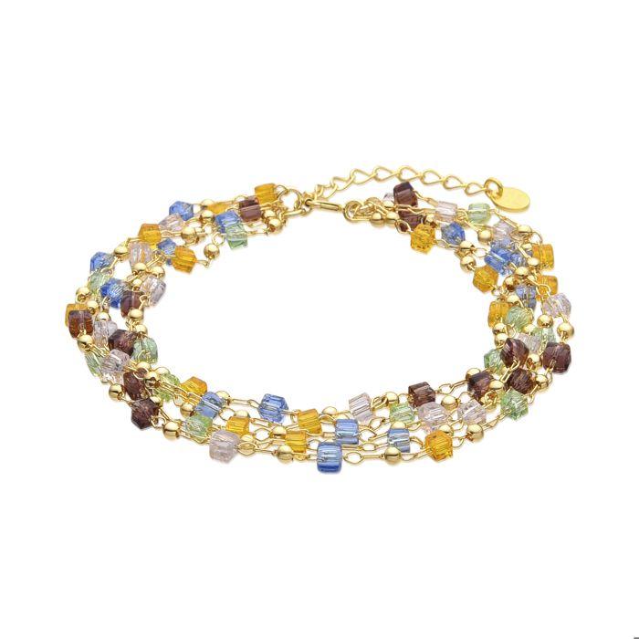 Bracelet - Luxenter - Goben - Argent 925 - finition or jaune 18k - Cristal multicolore