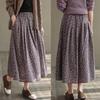 Summer Floral Retro Midi Skirt: Women's High-Waisted, Slimming, Versatile, Plus Size with Wide Hem