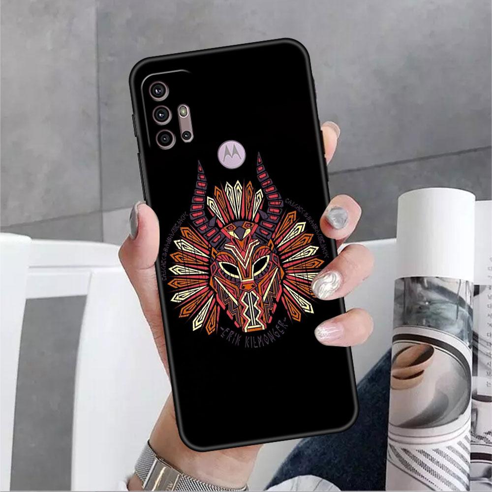 Etui Do Motorola G30 G60 G22 G9 Play G82 G52 G8 G9 G50 One Fusion Edge 20 Czarne Miękkie Nakładka Na Telefon Samurai Maska Oni