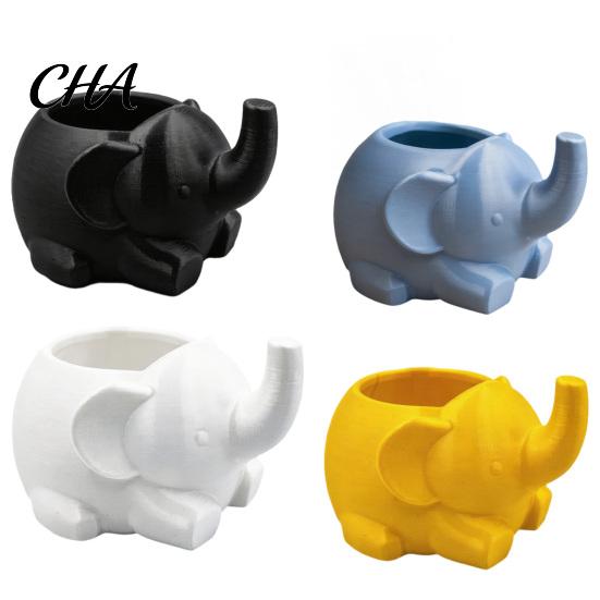 Desktop Storage for Pens 3D Printed Elephant Pen Holder, Minimalist Organizer Office School Supplies, Tidy Makeup Brush Cute Animal Stationery