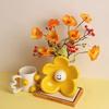 Cute Smile Ceramic Vase Decor Elegant Living Room Flower Arrangement Entryway Home Ornament Mini Desktop Decor