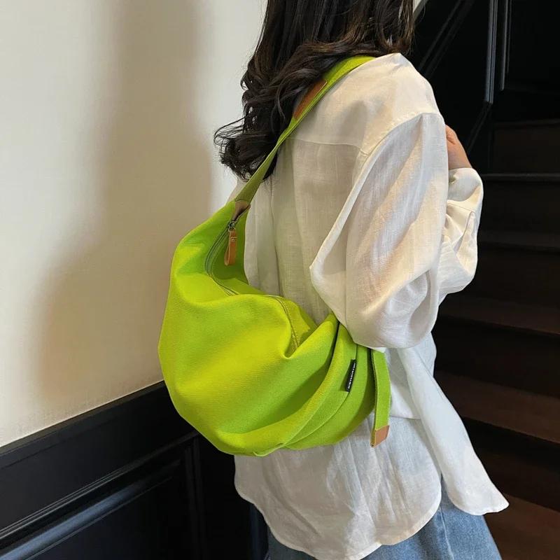 2026 New Shoulder Bag for Women, Large Capacity Versatile Commuting Tote Bag, Student Class Handbag, Lightweight Canvas Bag