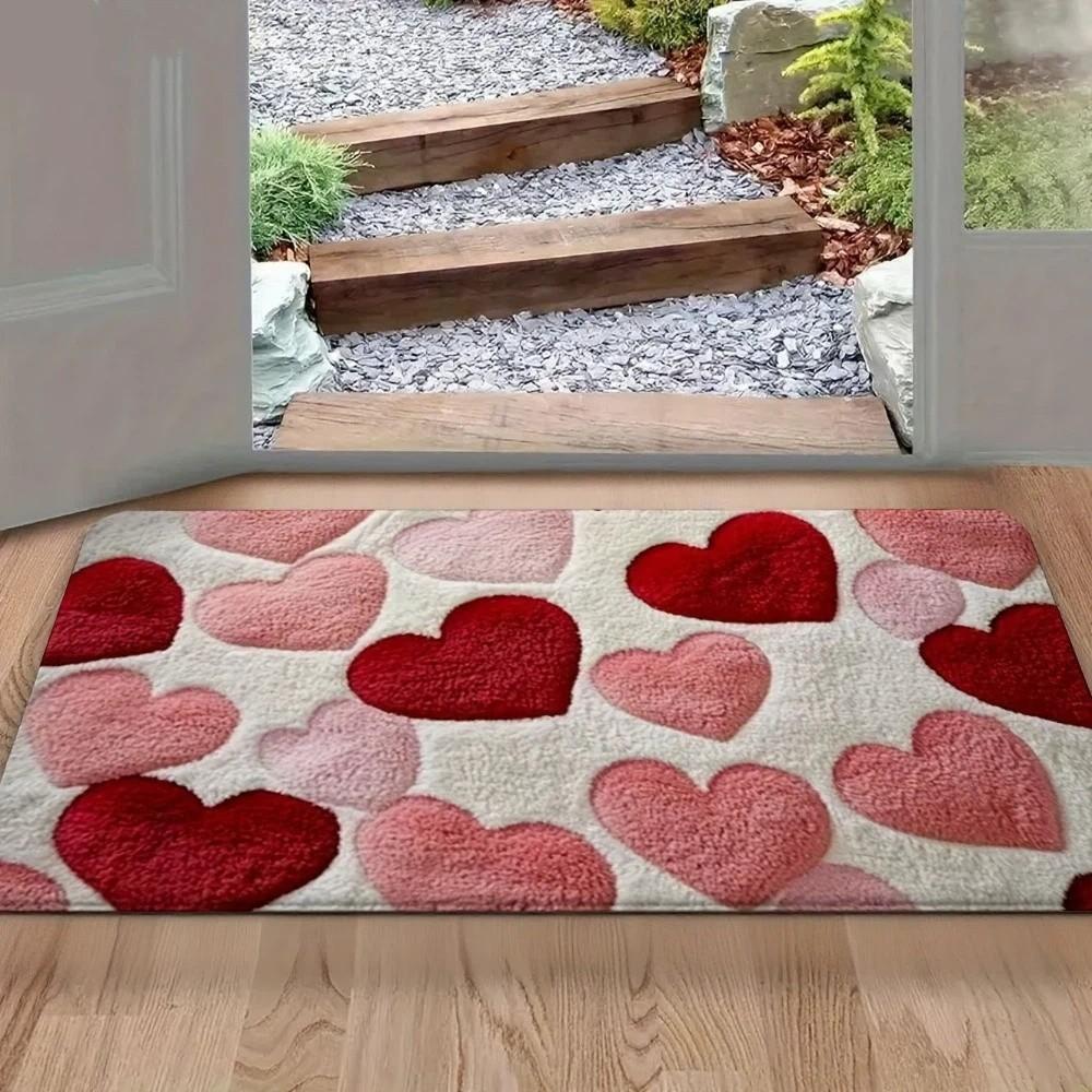 Flower Letter Absorbent Mat Love Heart Door Mat Creative Bathroom Mat Wet Areas