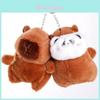 Plüsch-Schlüsselanhänger mit Capybara-Motiv, Rucksack-Design mit Hasen-, Frosch- und Bärenmotiv – Geschenk für Mädchen und Taschenverzierung