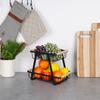 2-Tier Black Metal Fruit Basket 28x17.5x21cm