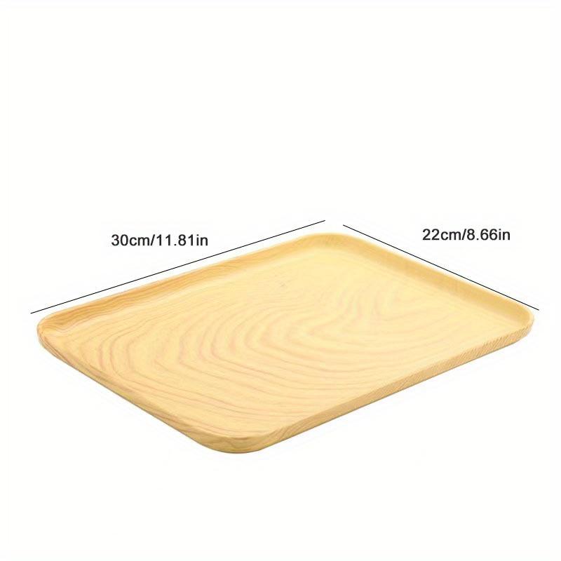 1pc Tea Cup Tray, Plastic Wood Grain Dessert Tray, Decorative Fruit Tray, Breakfast Food Tray, Multifunctional Snack Tray