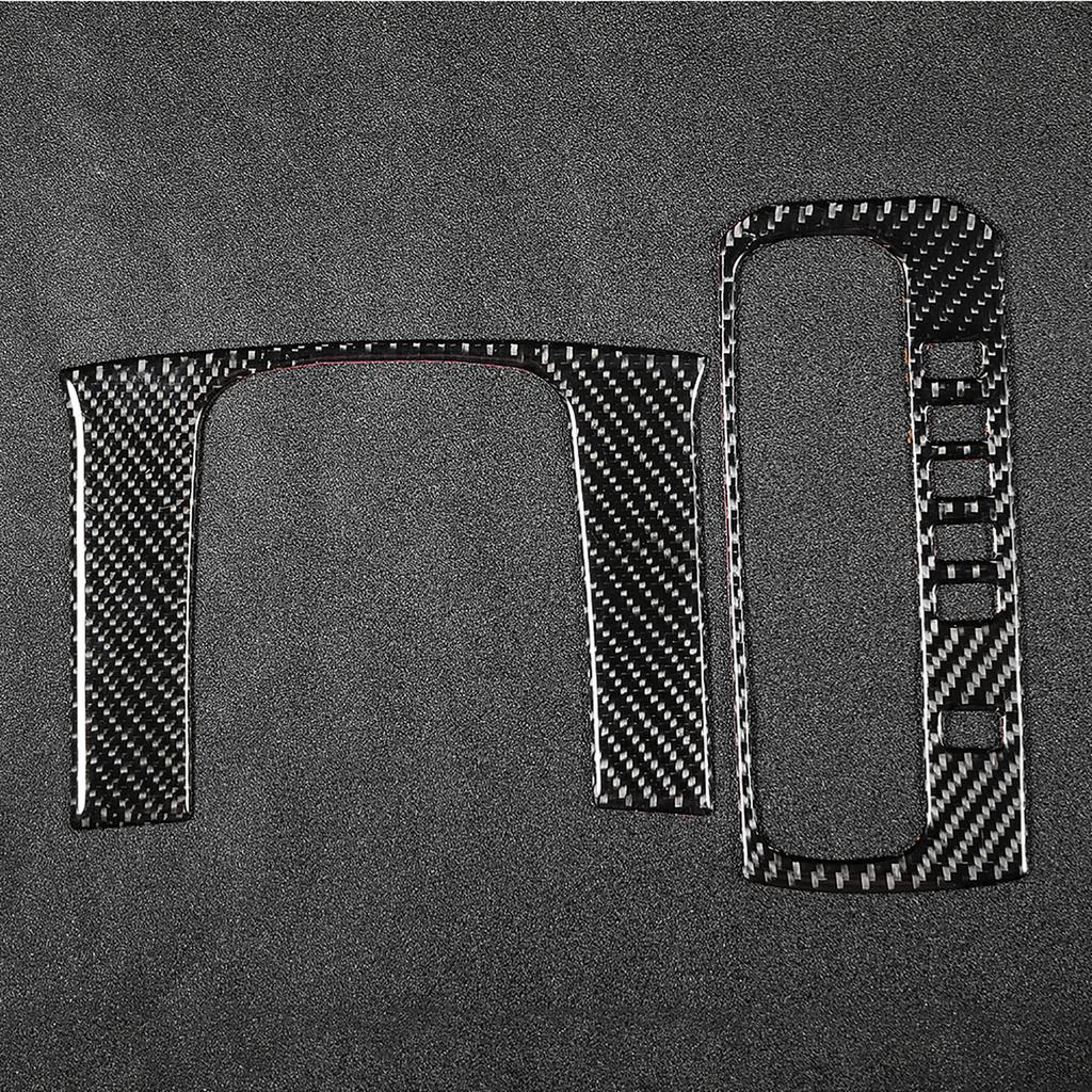 2 st äkta kolfiber växelspaksknapp panel dekorationsram passar för Civic 10:e FC FK 16-19