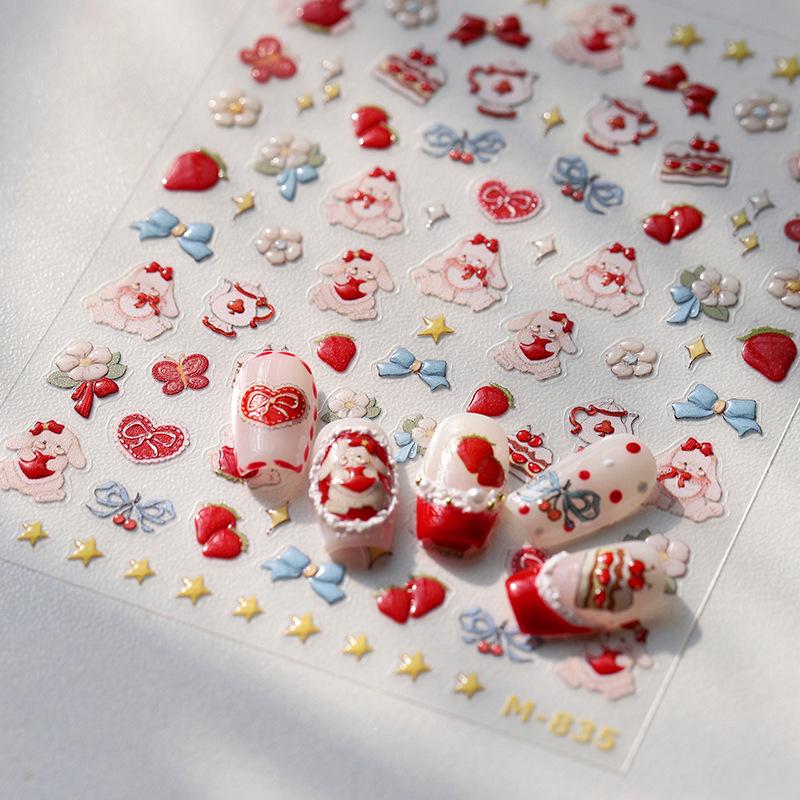 

TENSOR M835 Matte Jelly Big-Eared Rabbit Nail Stickers - Hot Stamping, Self-Adhesive.