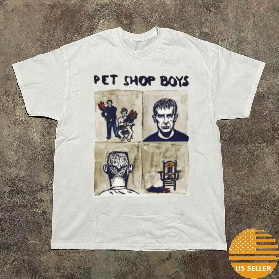Hot Pet Shop Boys Band Logo 100% Cotton White S to 5XL Classic Shirt TV238