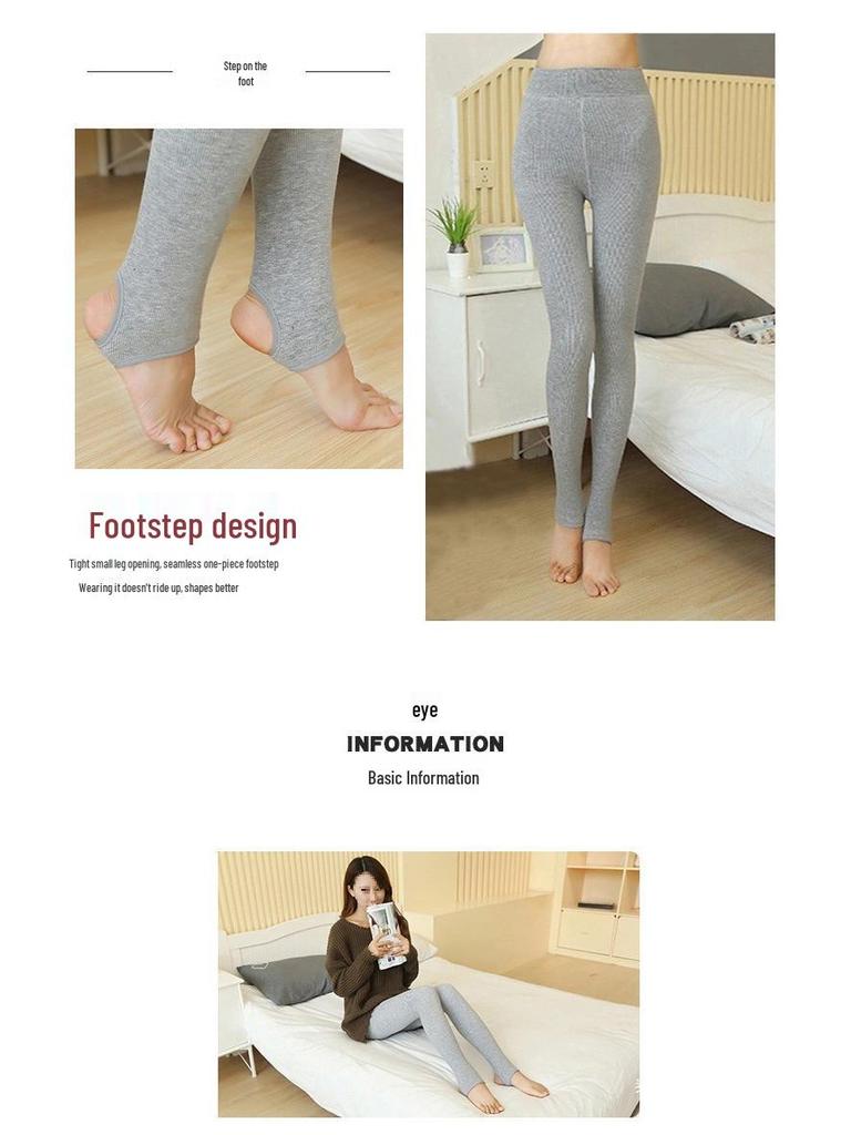 Plus Size Women's Vertical Stripe Fleece Lined Leggings - Autumn & Winter Styles