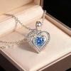 Women's Heart of the Ocean Korean Style Necklace - Simple Heart Pendant, Perfect for Couples & Valentine's Day Gifts
