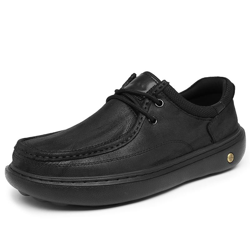 

Genuine Leather Men s Casual Shoes Comfortable Walking Shoes Outdoor Male Sneakers Non-Slip Driving Shoes Soft Business Footwear 46 чорний
