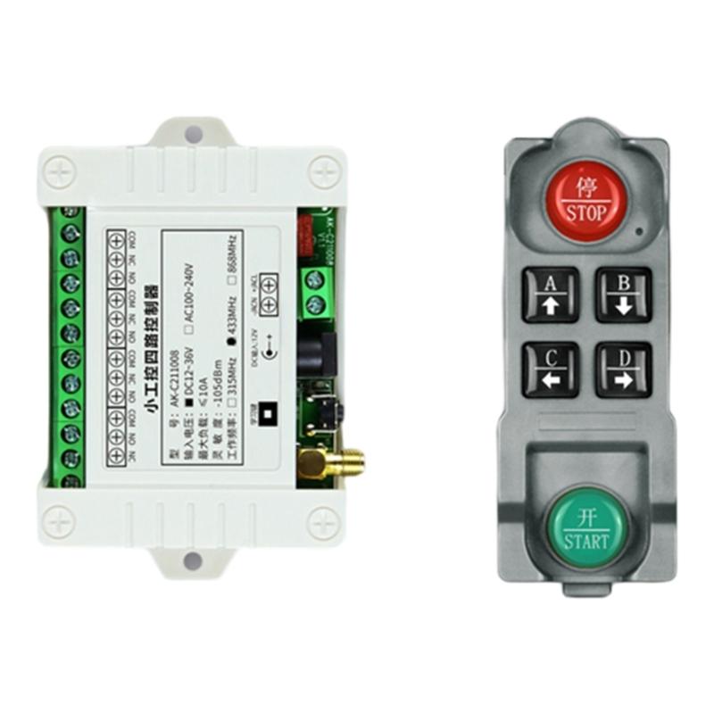 433Mhz Wireless Remote Control Switches 12V-36V/220V 4CH Receiver Module with 4-channel Remote Transmitter Set