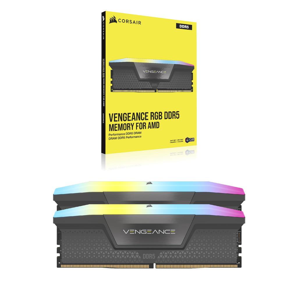 CORSAIR Desktop PC VENGEANCE RGB DDR5 Series 64GB 32GB Memory CMH64GX5M2B5200Z40K DDR5-5200MHz Memory, (PC5-41600), [Two Modules],