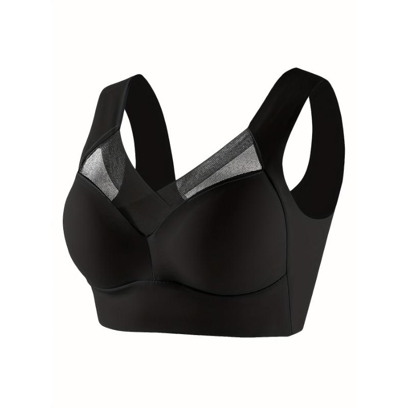 Seamless Wide Strap Bra Wireless Full Coverage Comfort Padded Daily Wear Bra for Women