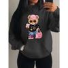 Cool Bear Sister Pattern Creative Design Women Clothes Creativity Fleece Hoodie Harajuku Pocket Pullovers Funny Autumn Hoody