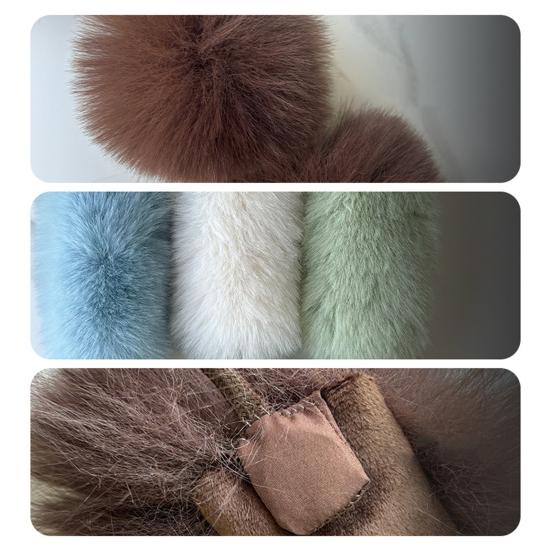 Faux Fur Scarf with Magnetic Closure Solid Color Soft Plush Design Scarf Wrap Windproof
