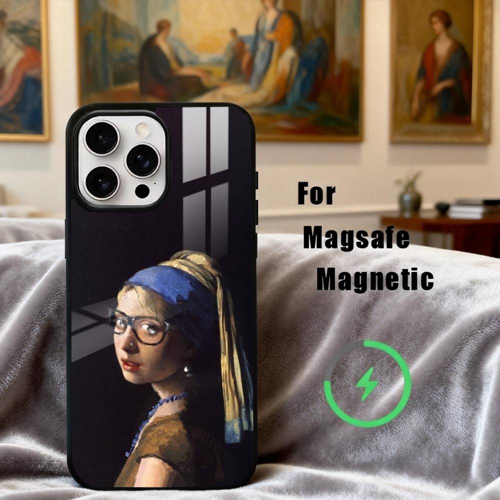 P-Painting A-Art V-Vermeer G-Girl Phone Case For iPhone17,16,15,14,13,12,11 Plus,Pro Max Magnetic For Magsafe Wireless Charging