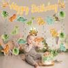 Roar Dinosaur Banner Spiral Set Happy 1st Birthday Party Decor Kid Boy Favors Gift Jurassic World Jungle Safari Hanging Pendant