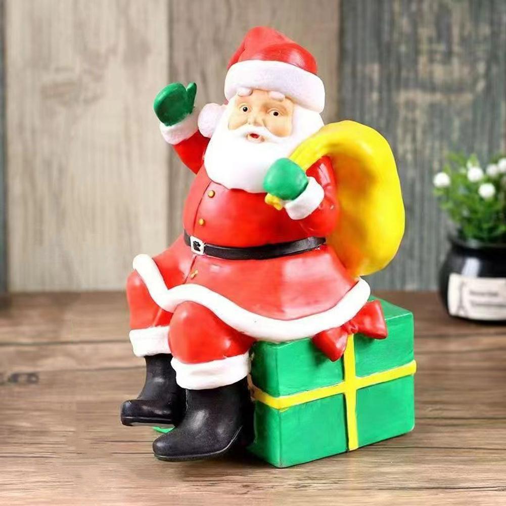 For Holiday Resin Figurines Including Santa Snowman Reindeer and Tree for Seasonal Home Display and Decoration