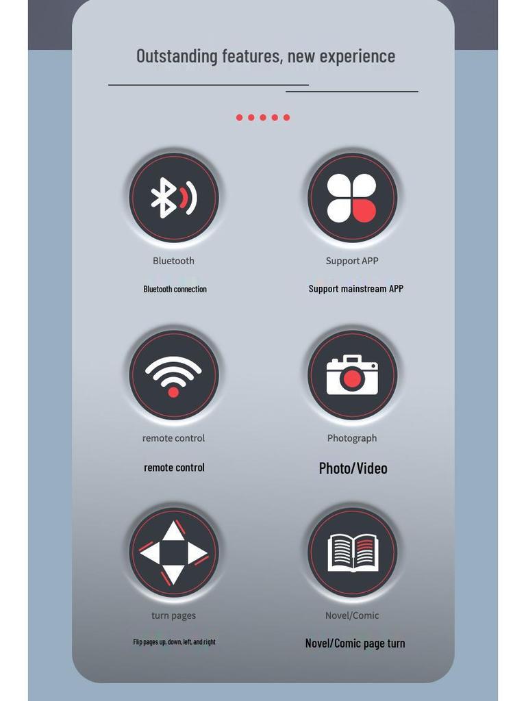 Bluetooth Ring Selfie Remote for Mobile Phones (Compatible with Kuaishou & Douyin)