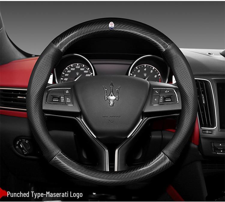 Luxury Genuine Leather Steering Wheel Cover for Ghibli, Levante, and President Models