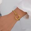 Stainless Steel Exaggerated Sunflower Opening Bracelets For Women Fashion Gold Color Punk Star Moon Cuff Bangles Party Jewelry