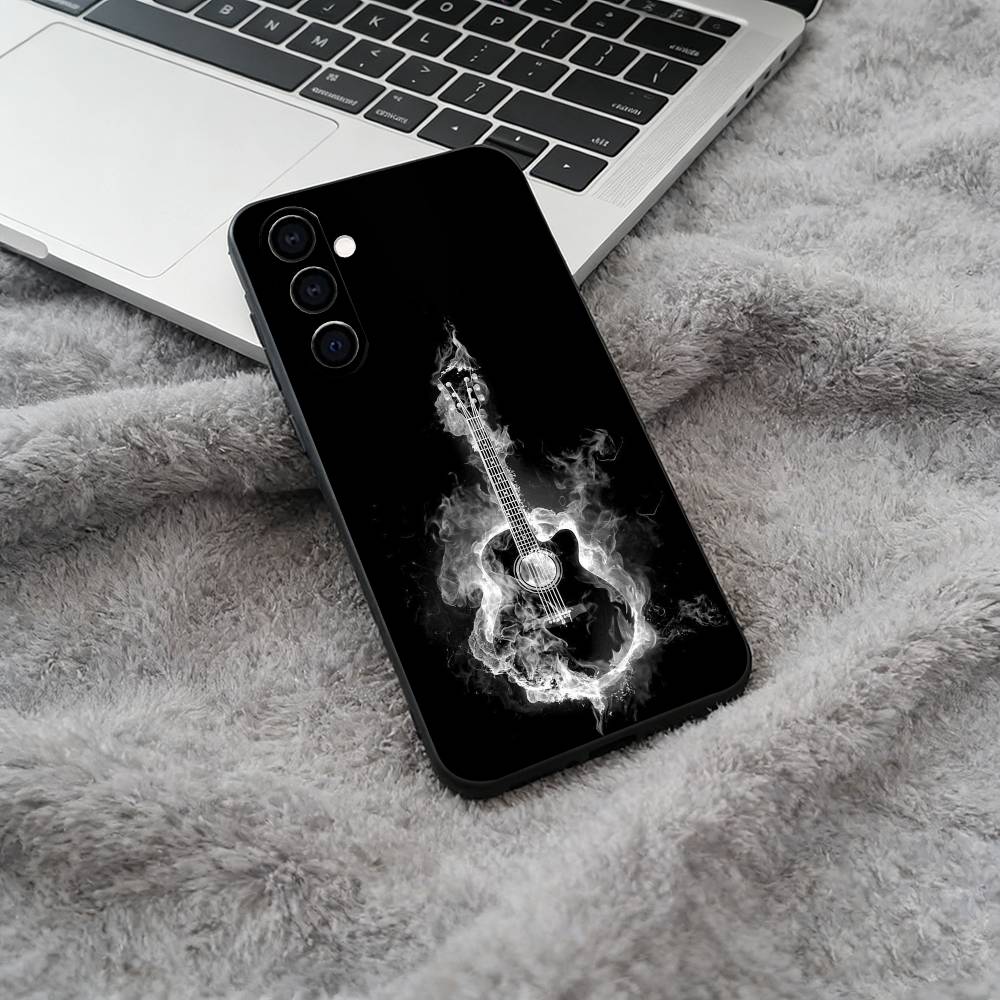 

E-electric guita Phone Case For Samsung Galaxy A73,A71 A72,A70,A53,A52,A51,Soft Silicone Black Cover Samsung a30 a20