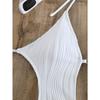 Ribbed Knit Halter Cutout One Piece Swimsuit Tie Side High Cut Bathing SuitSolid Color