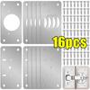 Cabinet Hinge Repair Plates Kit Stainless Steel Kitchen Cupboard Door Hinge Mounting Fixing Plate with Hole Hardware Accessories