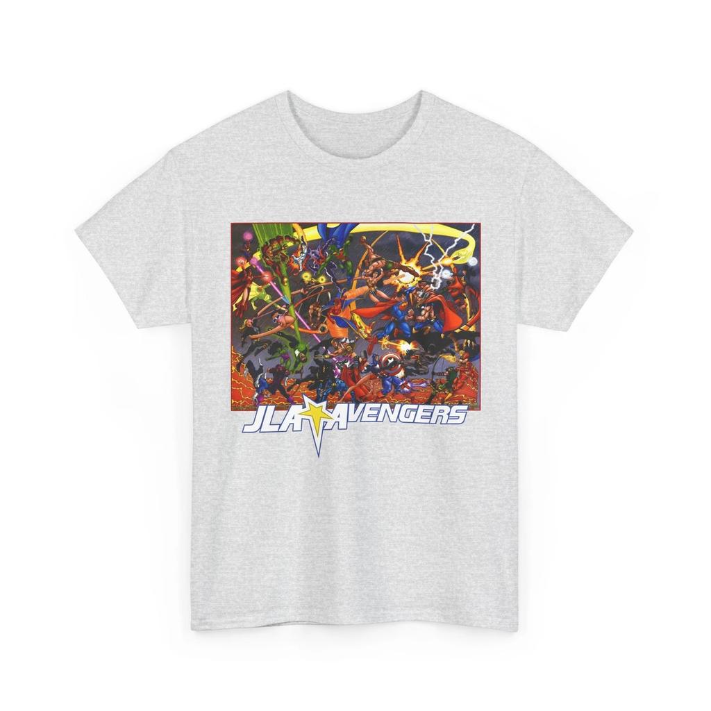 JLA Avengers T-Shirt Marvel & DC Comics George Perez Art Retro Vintage-Style Tee