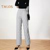 Autumn Winter Cotton Pants Rhombus Quilted Straight Wide Leg Long Pants with Pockets Solid Color Thickened Warm Trousers