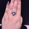 Rainbow Natural Opal Hand-Inlaid Adjustable Embossed Picture Frame Natural Opal Ring
