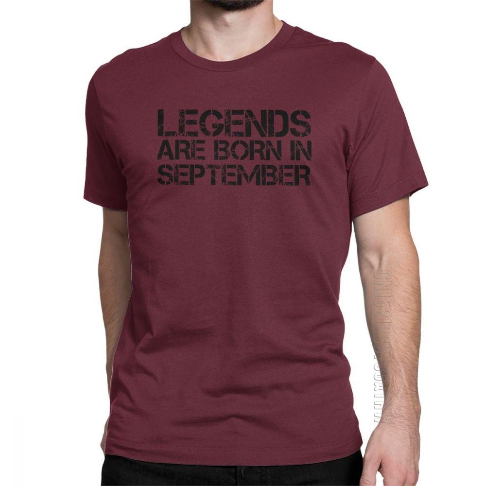 Legends Are Born In September Birthday T Shirts Anniversary Birth Tshirts Unisex Short Sleeves Plus Size Present Tee 100 Cotton