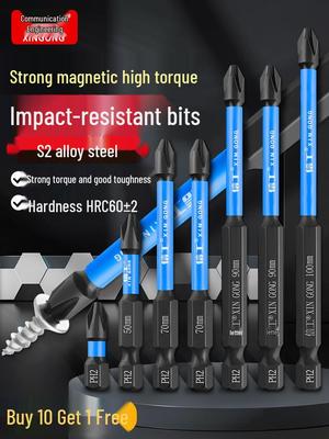 Electric Phillips Hex Screwdriver Bit Set – Strong Magnetic, Anti-Slip, High Hardness, Cross Head Attachment for Hand Drill.