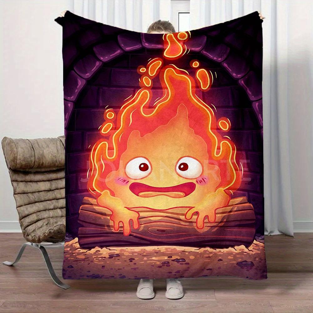 1Pc fire flame Print Flannel Blanket, High quality Comfortable for All Seasons, Home Decor, Warmth and Comfort, Perfect for Christmas Gifts28
