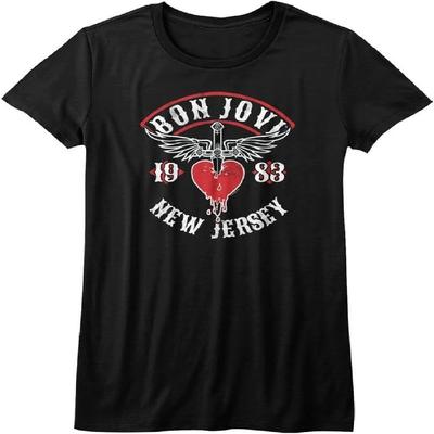 Bon Jovi 1983 New Jersey Ladies Black T-Shirt