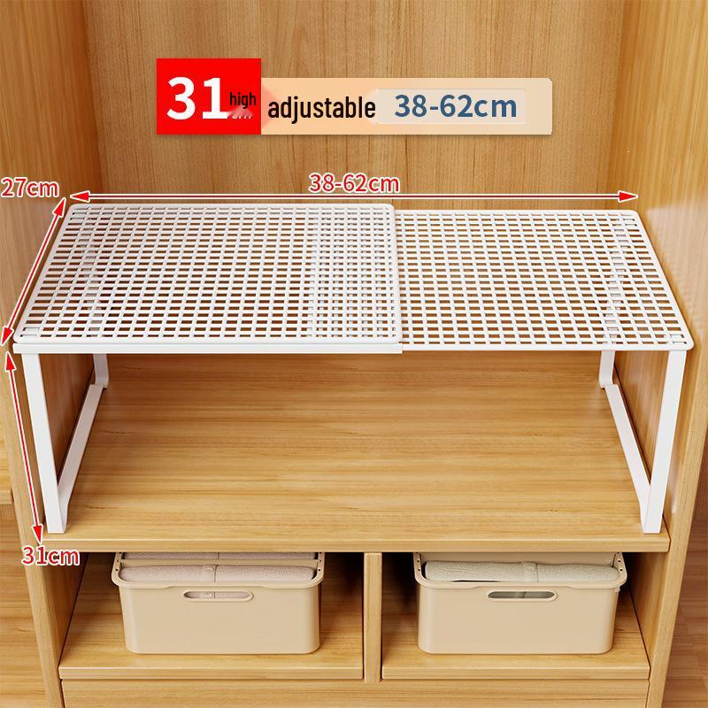Retractable Wardrobe Shelf Cabinet: Space-Saving Pull-Out Divider & Shoe Rack