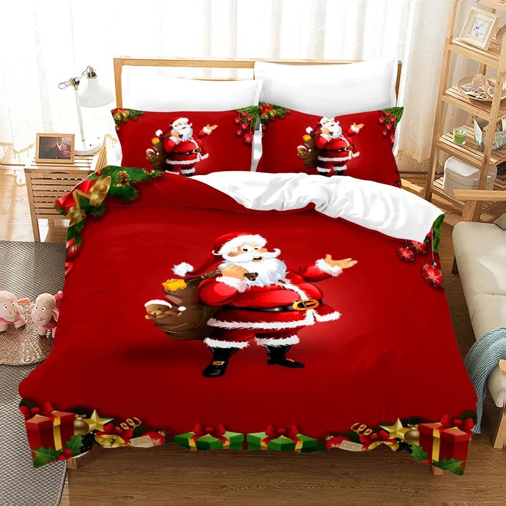 Merry Christmas Duvet Cover Christmas Graffiti Bedding Set Happy New Year Quilt Cover Holiday Gifts Bedroom Decoration