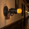 Vintage Wall Sconce Light, Resin Pistol Shaped Statue Night Light, Decorative Indoor Wall Mount Lamp for Bedroom Bedside Living Room Hallway,