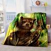 Galactic Raccoon Hero Blanket Flannel Blanket for Bed, Sofa, Camping, Hiking, Picnic Essentials, Gift for Family Fan Gifts