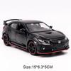 1:32 McLaren 600LT Honda CivicType-R Toys Cars Model Light Sound Miniature Car Wheel Pull Back Supercar for Boys Collection Fun