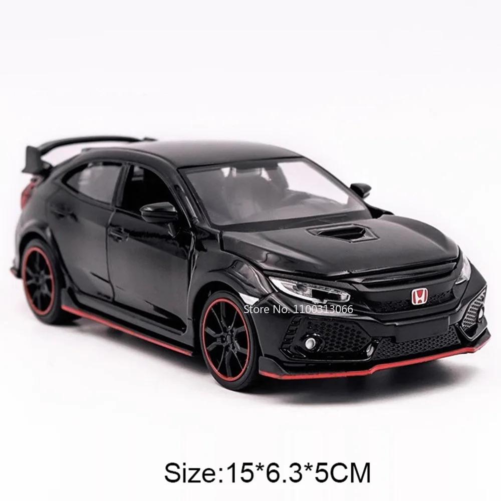 1:32 McLaren 600LT Honda CivicType-R Toys Cars Model Light Sound Miniature Car Wheel Pull Back Supercar for Boys Collection Fun
