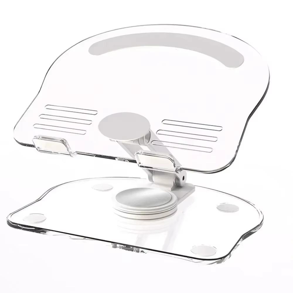 

Sturdy Foldable Mobile Holder Swivel Tablet Riser Laptop Shelf Tablet Stand Desktop Use білий
