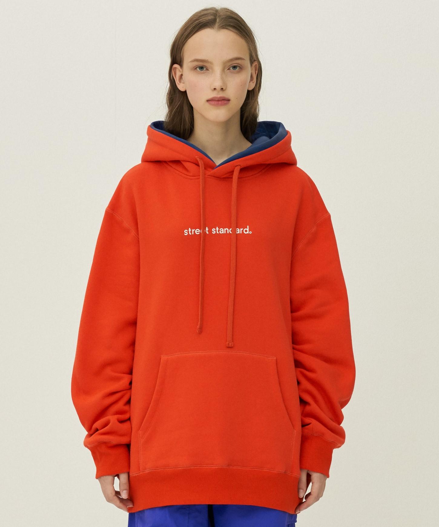 Street Standard Double Hooded Hoodie-Cherry Tomato L