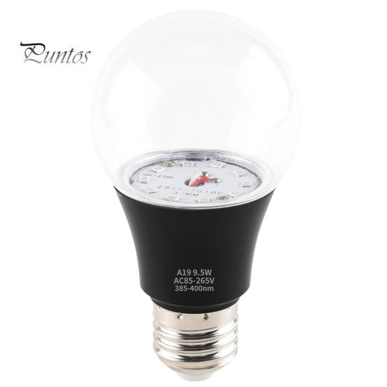 UV Night Light Black High Brightness Energy-saving High-Durability Heat-Resistant Enhance Atmosphere Blacklight Bulb 9.5W Glow in The Dark Party