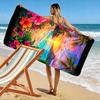 Tropical Sunset Beach with Flowers Design Beach towel quick-drying for travel outdoor sports jogging beach and swimming